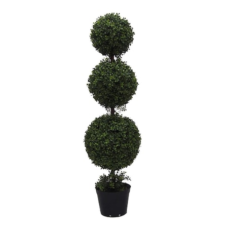Vickerman UV Boxwood Triple Ball Everyday Topiary with Pot - 4 ft. TP170748